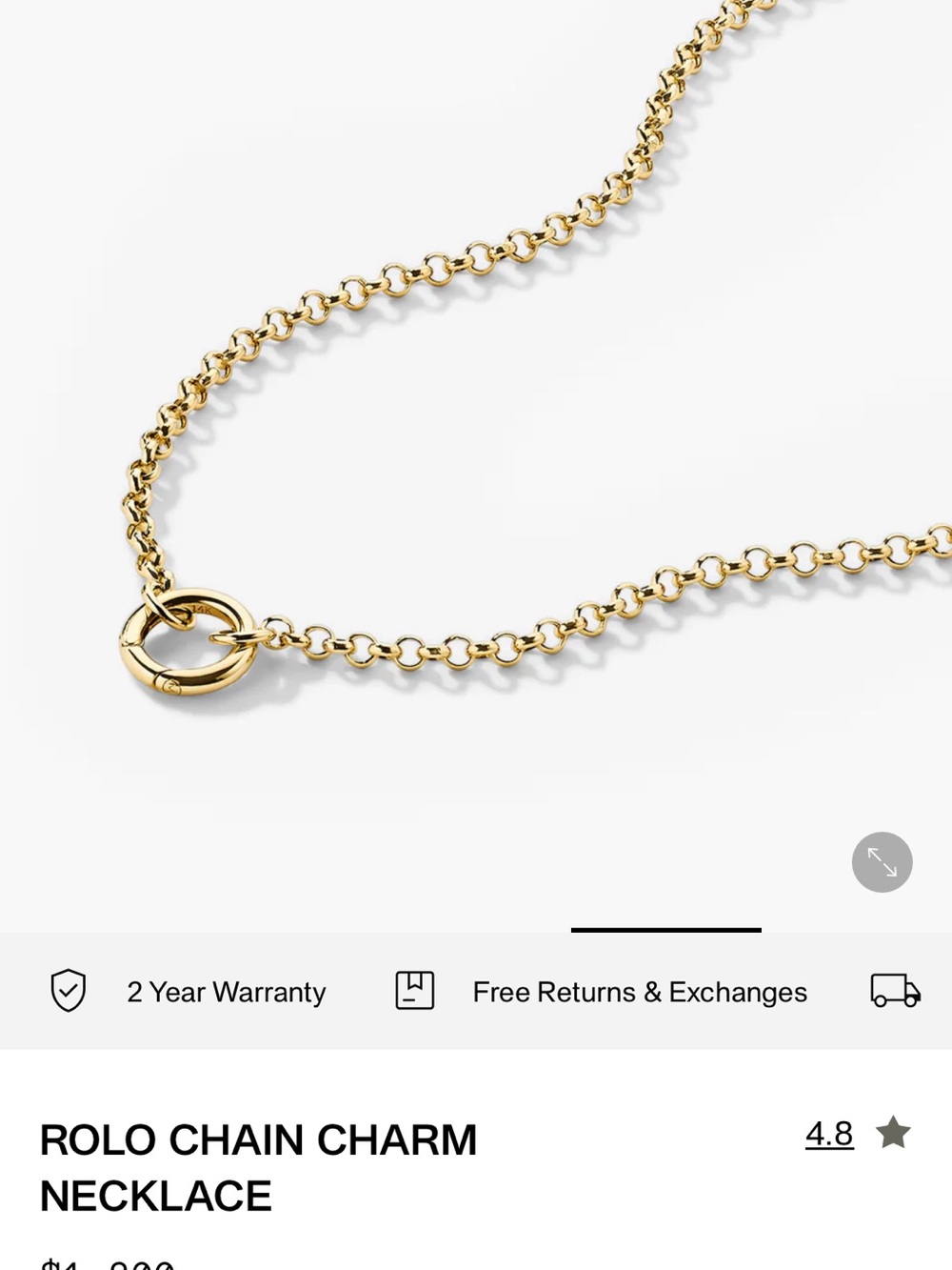 MEJURI ROLO CHAIN CHARM
NECKLACE in 16 inches 14k yellow gold - Picture 7 of 10